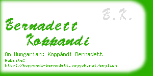 bernadett koppandi business card