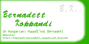 bernadett koppandi business card